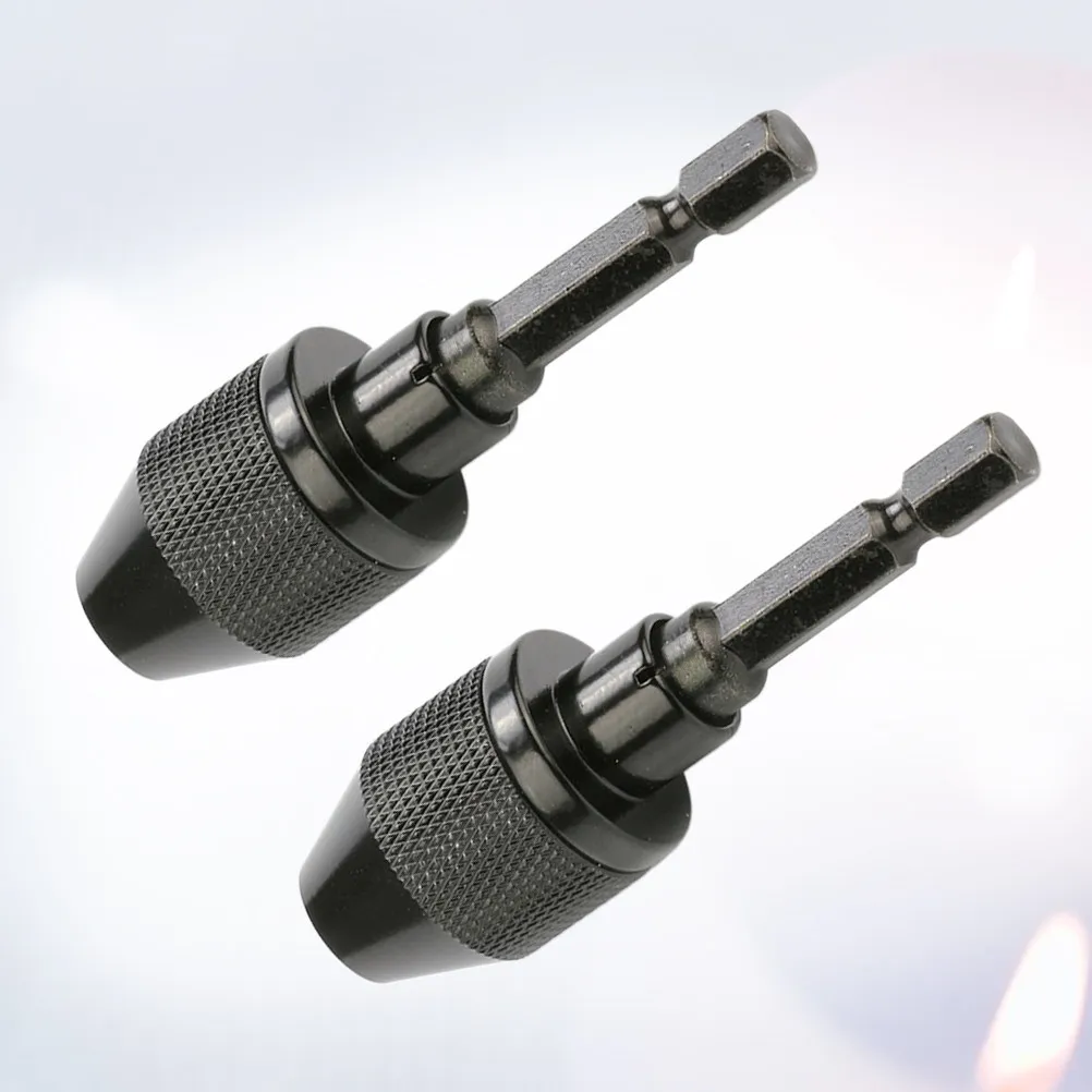 

2pc Keyless 0.3-6.5Mm Aluminum Alloy Bit Holder Adapter For Impact Driver Tool Parts Keyless Drill Chuck Drill Chuck
