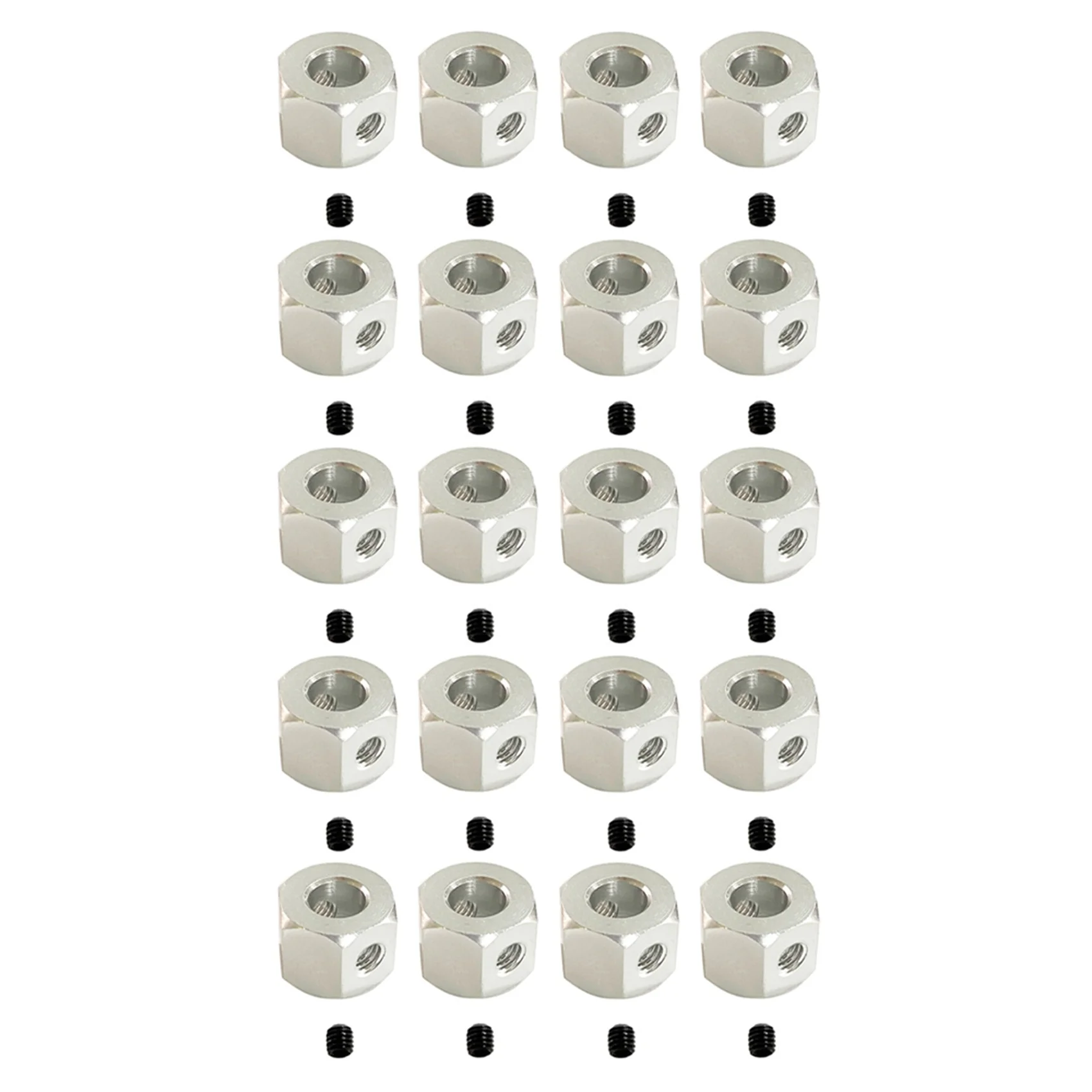 

B78B-20PCS Металлический шестигранный адаптер ступицы колеса от 5 мм до 12 мм для WPL D12 C14 C24 B14 B16 MN D90 D91, серебристый