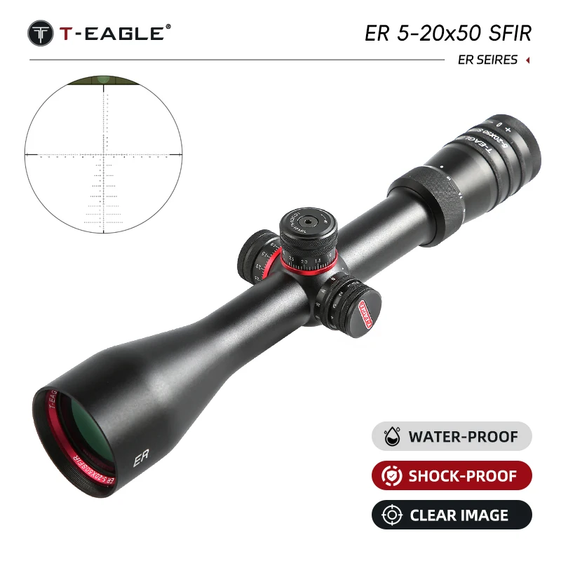 Tactical Riflescope Spotting Scope for Rifle Hunting Optical Collimator Airsoft Sight Etched Glass Red Green Cross ER5-20X50SFIR