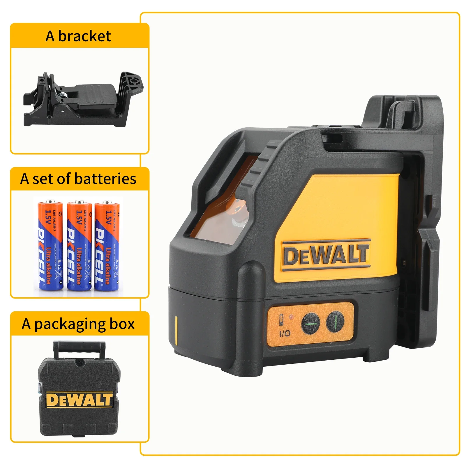DEWALT Laserniveau 2-Lijn Kruislijn Groen Licht Automatische Nivellering Hoge Precisie Horizontale Verticale Laser Niveau DW088CG
