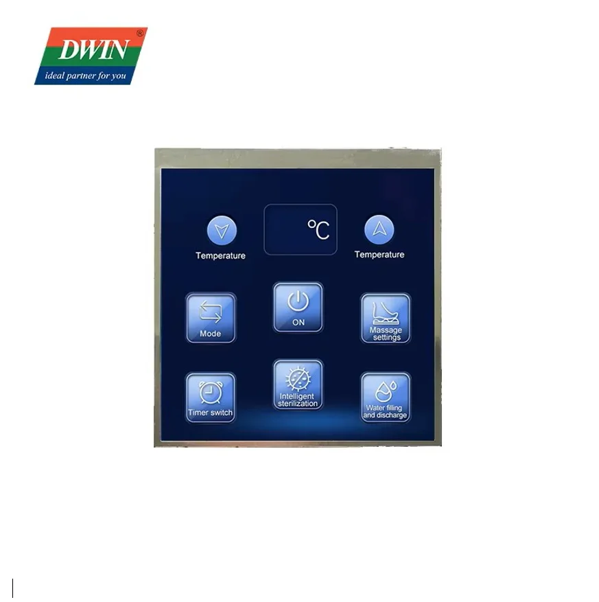 2026 DWIN 4.1 Inch IPS Incell Thermostat LCD Touch Panel Smart Home 720*720  Wall Mounted HMI Display TTL