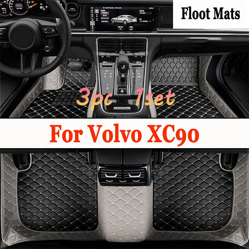 Car Mats For Volvo XC90 MK1 5 Seat 2002~2014 Leather Floor Mat Set Rug Auto Interior Parts Carpet Anti Dirt Pad Car Accessories