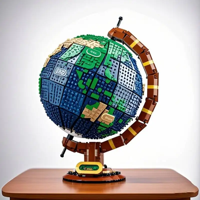 

New product creative global map MOC building block model technology assembly 2585 pieces creative assembly children's toys for b
