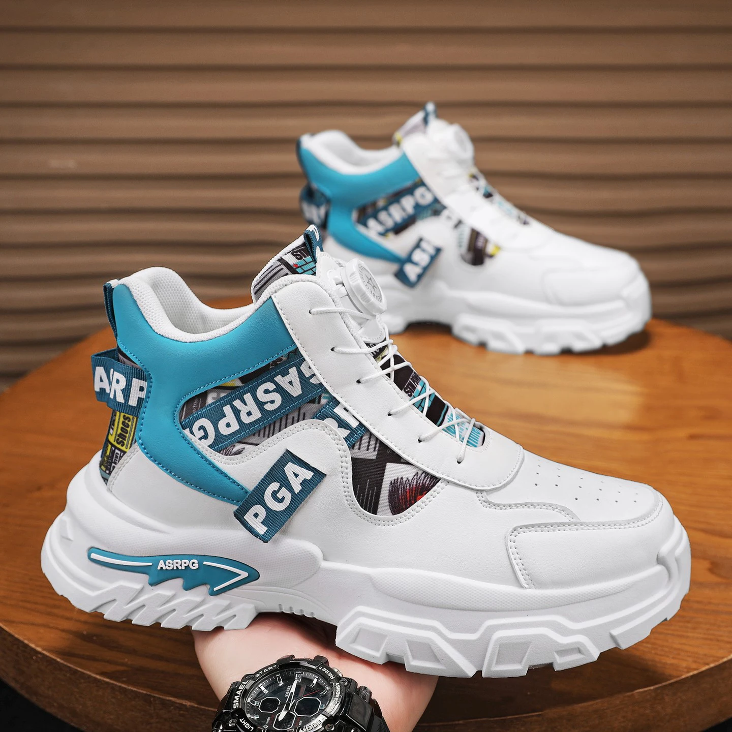 

High-top Men's Basketball Shoes High Quality Sneakers Fashion High Street Sports Shoes Air Cushioning Basketball Training Shoes