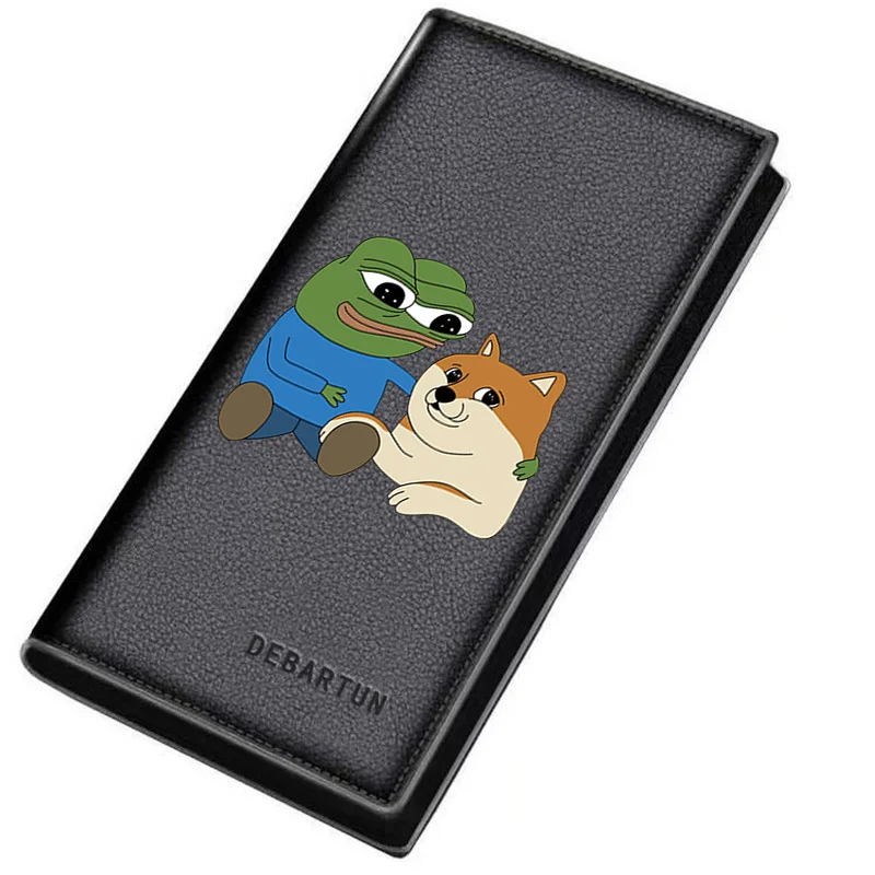 Frog Dog Friends Together Embrace Men's Long Wallets Business Stylish Printing Design Casual Use Christmas Valentine's Father's