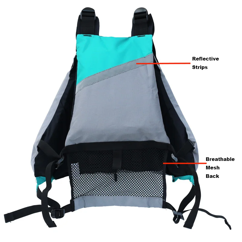 Adult Swim Vest Life Vest 50N Buoyancy Aid Paddling Vest High Mesh Back Adjustable Safety Strap Float Jacket for Kayak Boating