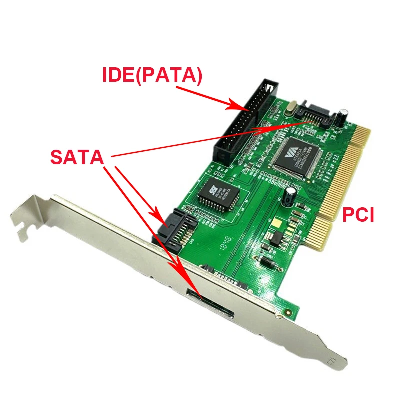 VIA6421 PCI to SATA PATA Hard Disk Converter Adapter PCI to IDE Extend Card for Desktop PC RAID Dual Channel ATA Array Card
