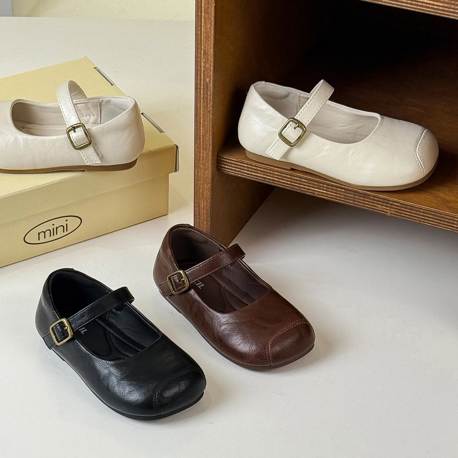 

Girls' Shoes 2025 Spring New Children's Mary Jane Princess Shoes Little Girls Shallow Mouth Soft Sole Baby Single Shoes