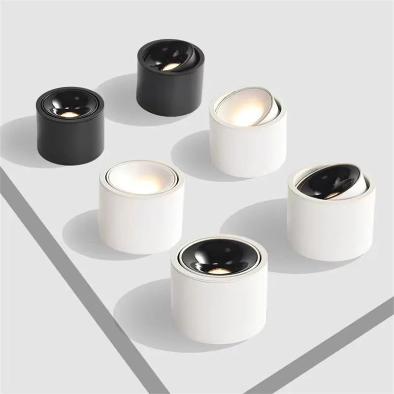 

Surface Mounted Dimmable Adjustable LED Downlights 9W12W15W18W20W24W AC90-260V CRI95 Anti Glare COB Ceiling Lamp Spotlights