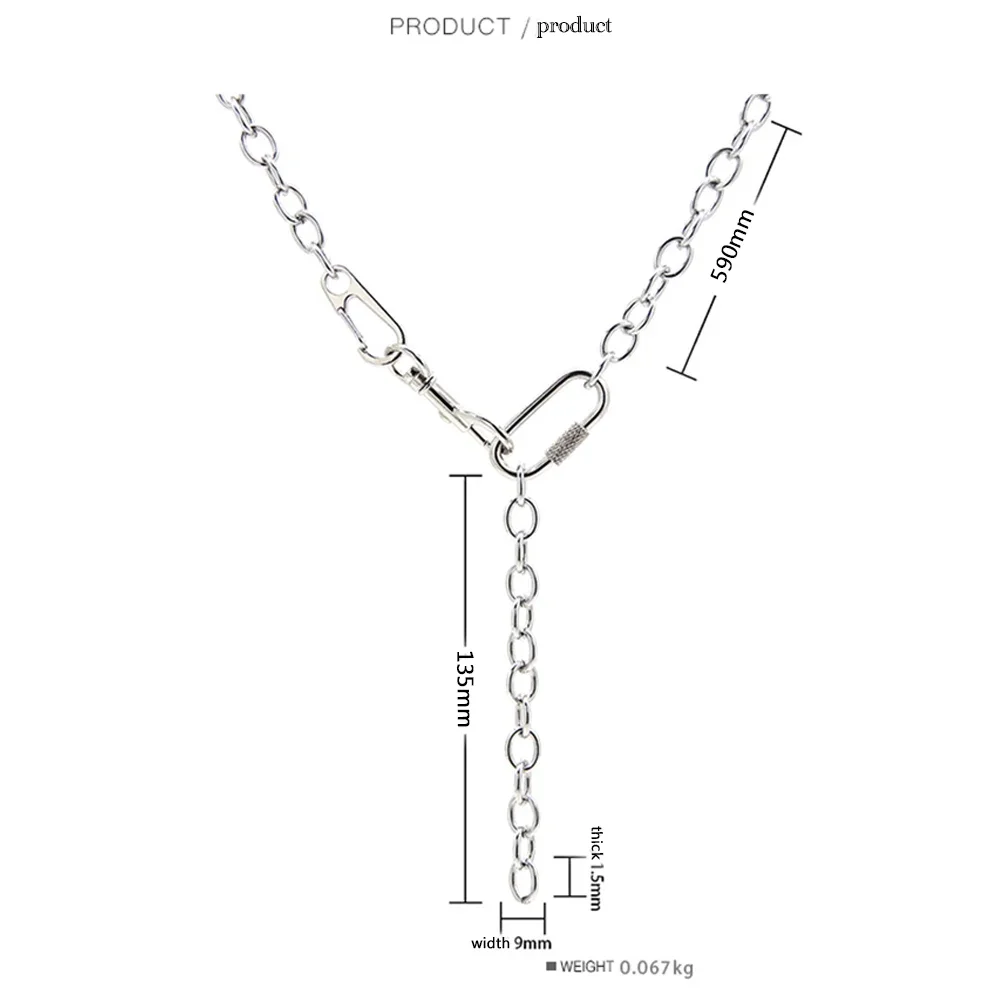 Hip Hop Chain Necklace Mens Stainless Steel Long Big Necklace Hip Hop Rock Gifts for Mlae Accessories Chain Jewelry on The Neck