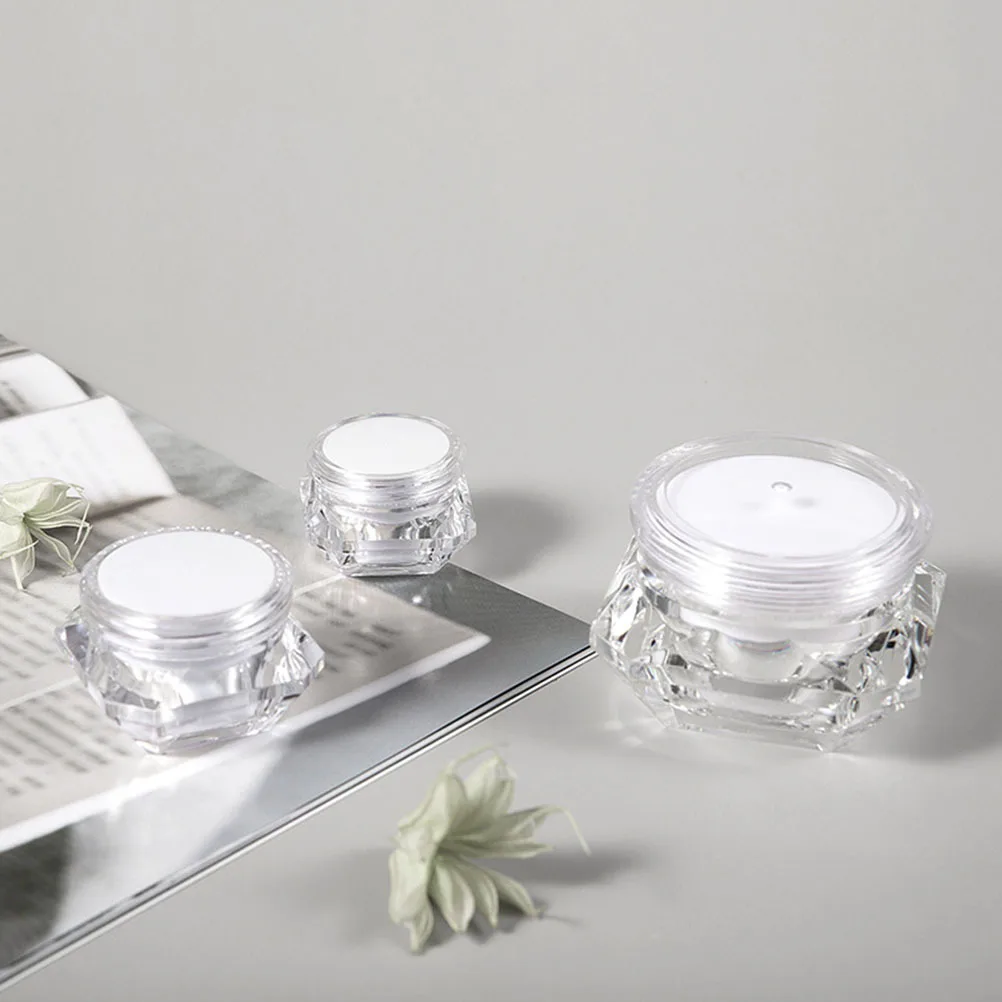 

12Pcs Diamond Shape Cream Jars Portable Small Bottles Travel Storage Containers Dispenser for Cream Lotion Shampoo