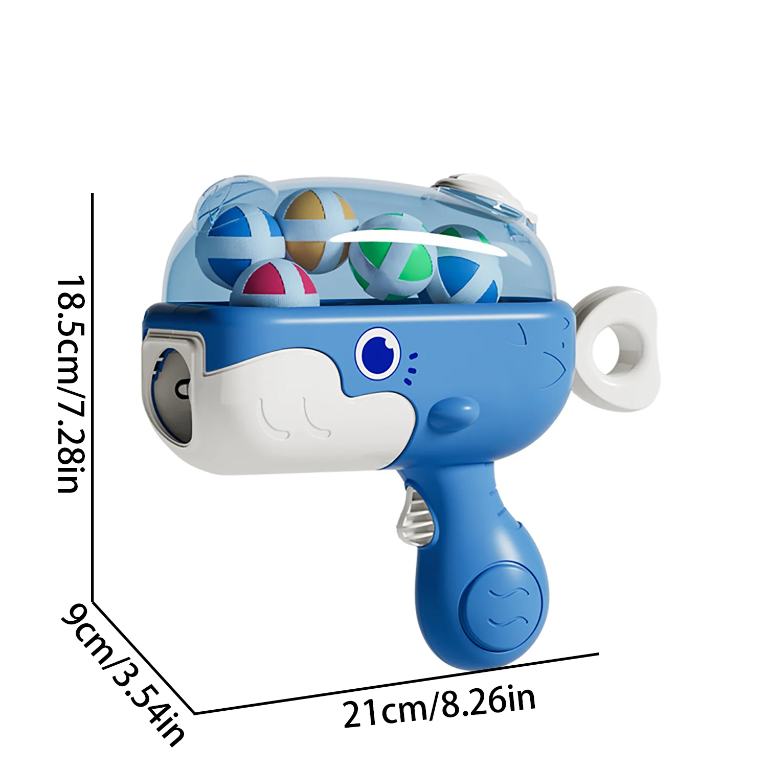 Pistola de bolas pegajosas de ballena para interiores y exteriores, rompecabezas interactivo de competición de tiro para padres e hijos, juguetes