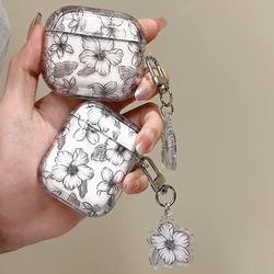 Simple flower-patterned case for AirPods2, AirPods3, AirPods Pro and Pro2 Bluetooth earcases