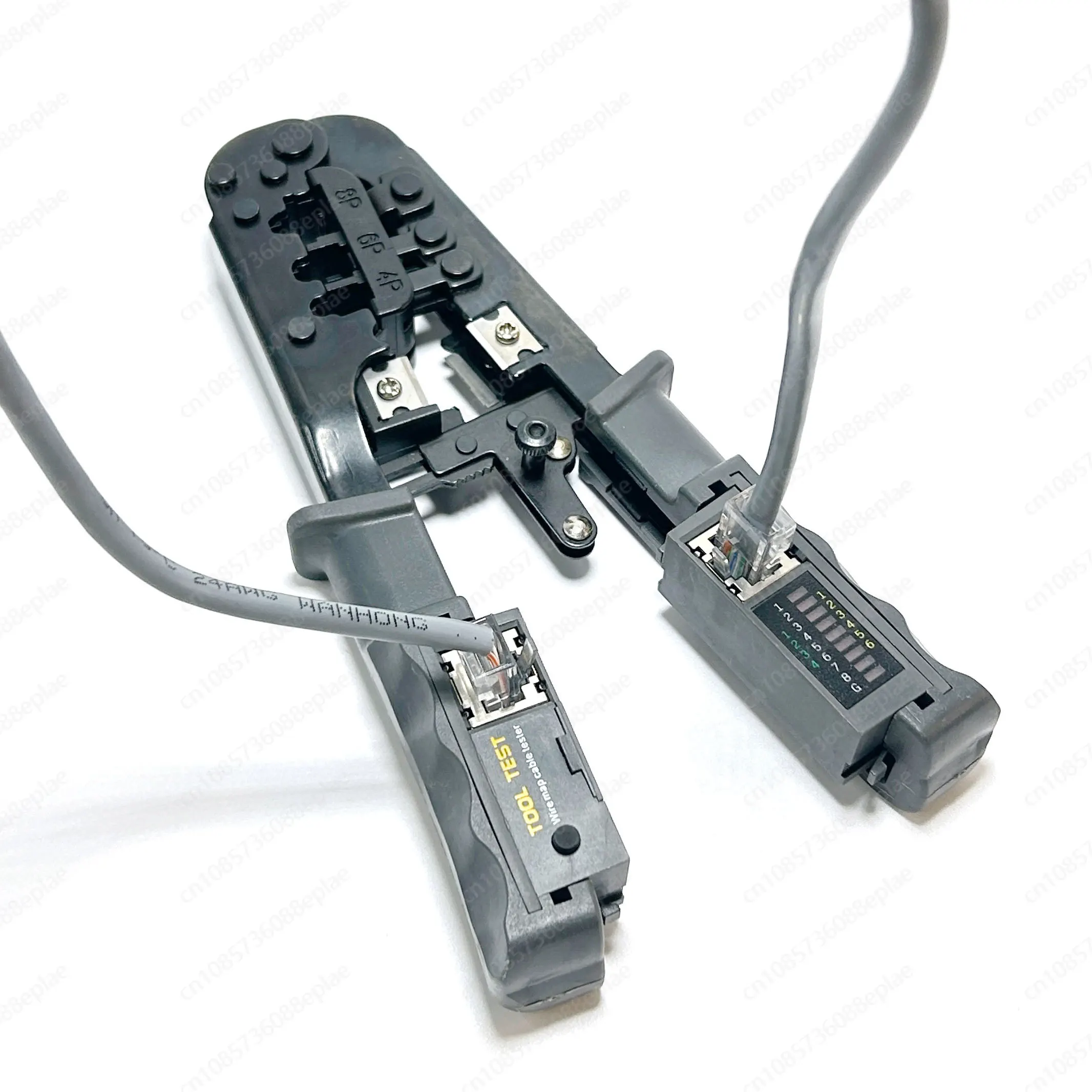 

Обжимной инструмент с тестером Инструмент для зачистки Ethernet-кабеля Модульный многофункциональный станок для резки резьбы Rj11 Rj12 Rj45 6p 8p