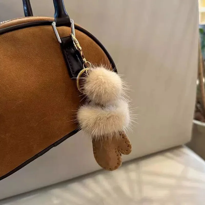 New Fashion Fur Plush Mini Glove Pendant Jewelry Bag Decoration Small Gloves Keychain Hanging Charm Accessories