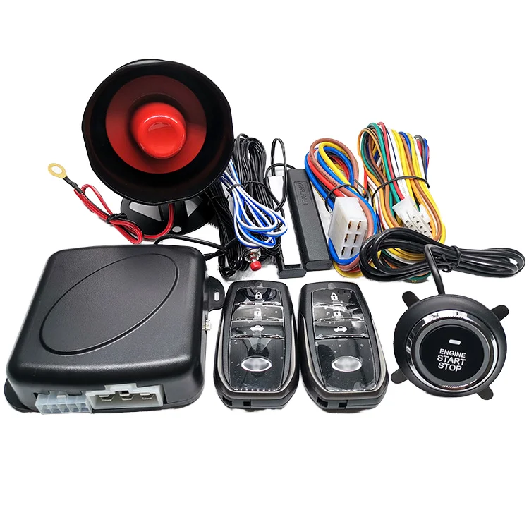 top Keyless Entry Push Start/Stop Button Remote Start Engine Car Alarm System 12V One Way Remote Starter for Camry Corolla