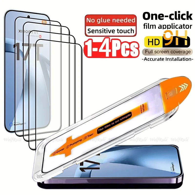 1-4 Stück für Xiaomi 17T Glas Xiaomi Mi 17T Pro Gehärtetes Glas Vollflächiger Klebeschutz 9H Staubfreier Displayschutz Xiaomi 17T
