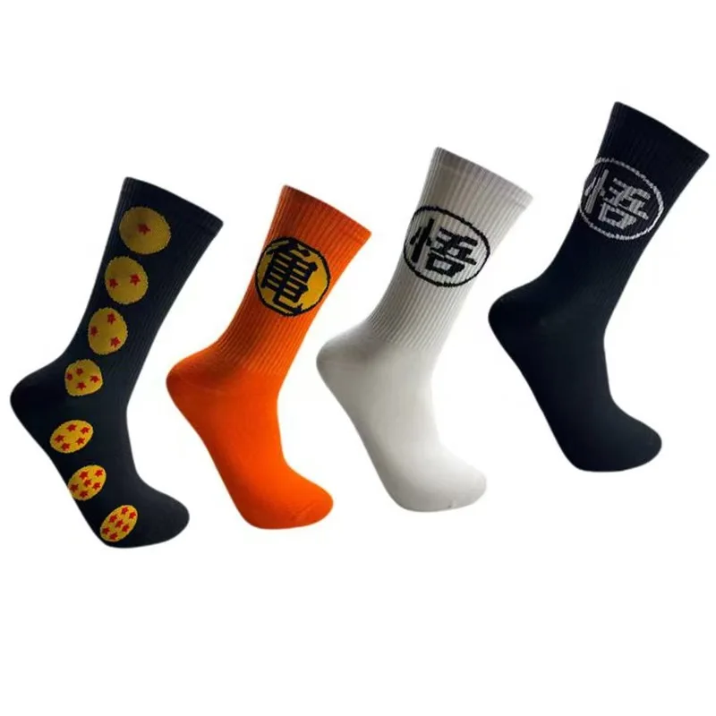 Dragon Ball Son Goku Cartoon Cute Socks Personality 2D Student Couple Sports Mid-calf Socks Animation Peripheral Wholesale