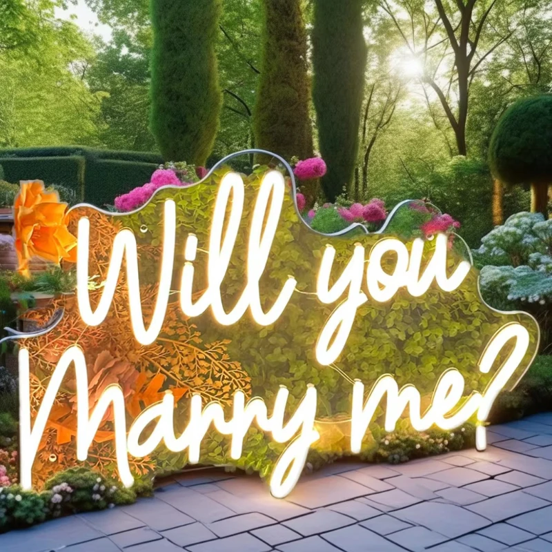 Will You Marry Me ? Neon Sign Dimmable USB Neon Signs for Wedding Party Decor Wedding Backdrop Home Wall Decor Gift for Her