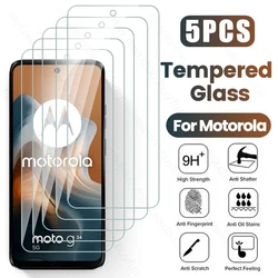 5Pcs HD Tempered Glass For Motorola Moto G34 5G Protective Glass On MotoG34 G 04 14 24 4G 34 54 84 5G 9H Glass Screen Protector