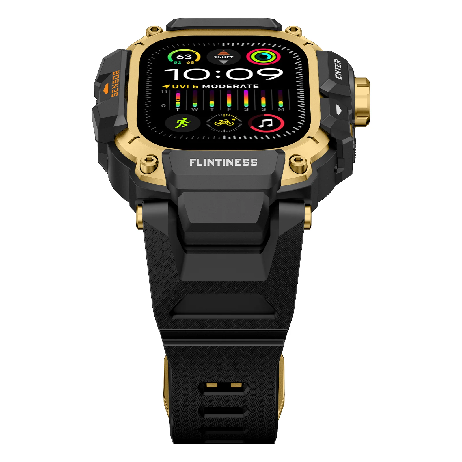 Taktisches Armband für Apple Watch Ultra 4/3/2 49 mm, Silikonarmband + Metall-Schutzhülle, Smartwatch-Zubehör, Armband für die iWatch-Serie. – Detail 6