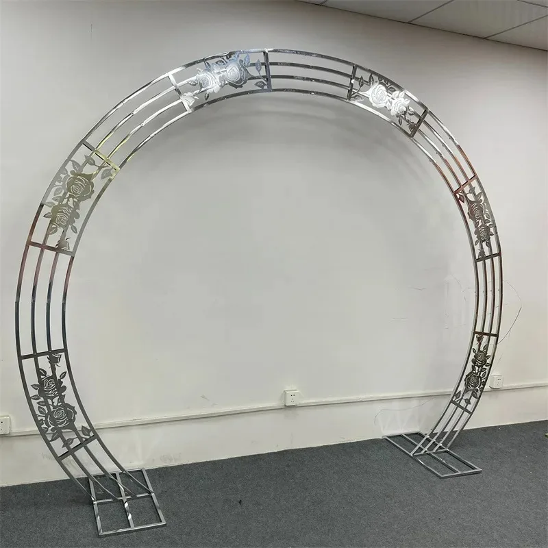 

1pcs latest wedding props, wedding stage background, iron arc arch flower rack, hollow rose rack