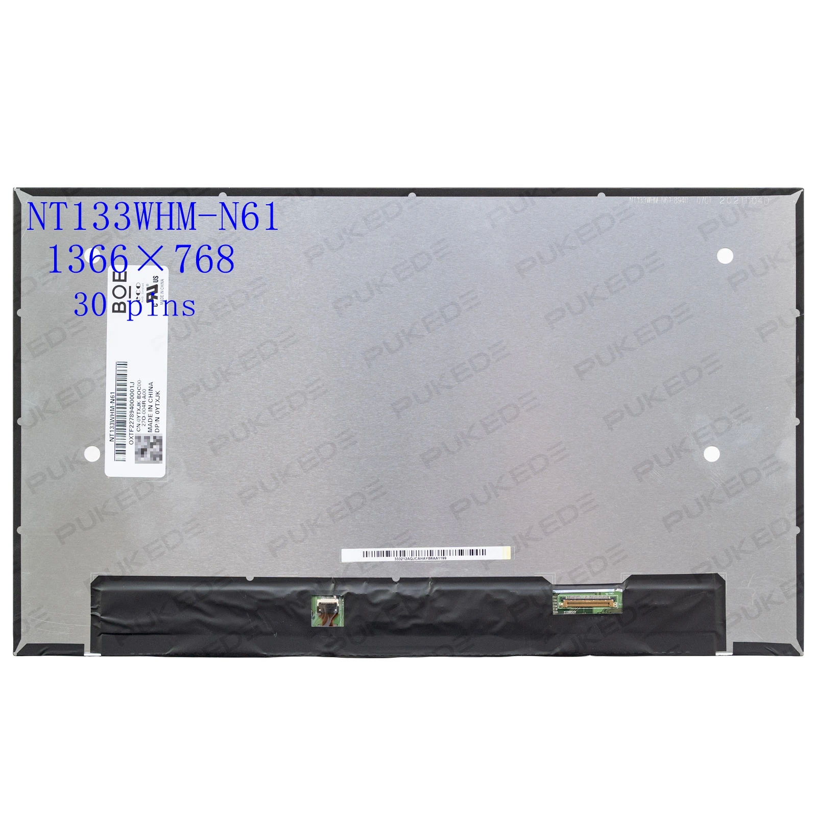 13.3''Laptop LCD Screen NT133WHM-N61 fit B133XTN03.1 M133NWR9 R0 for Dell Latitude 5300 5310 7300 7310 Non-Touch 1366x768 30pins