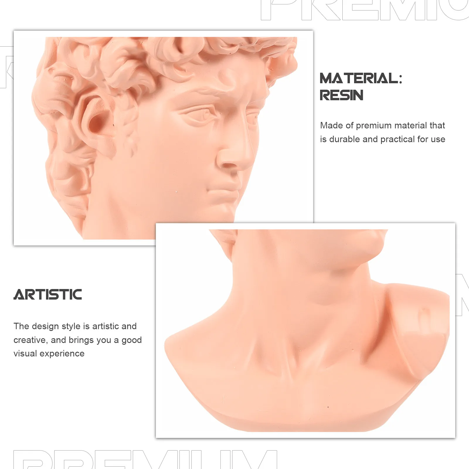 1Pcs David Head Home Resin Craft Office Desktop Decoration Chic Craft Best Gift for Beginners Pro David Sculpture