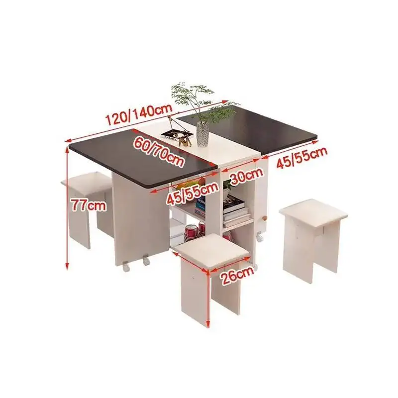 Folding Dining Table Set 4 Chairs Italian Nordic Luxury Dining Table Decorate Simple Mesas Y Sillas De Comedor Kitchen Furniture