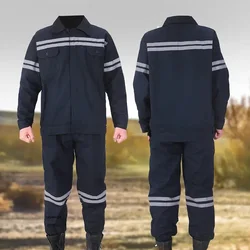 Wysoka widoczność 100% bawełna Bezpieczna kurtka robocza Spodnie Spodnie Odzież robocza Coal Miner Kombinezon spawalniczy Mehanic Repairman Work Uniform