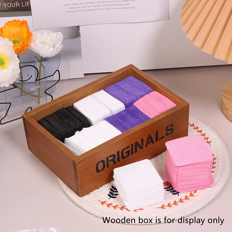 Lingettes non pelucheuses pour dissolvant de vernis à ongles, livres de colle d'extension de cils, outil de retrait doux absorbant pour l'art des ongles