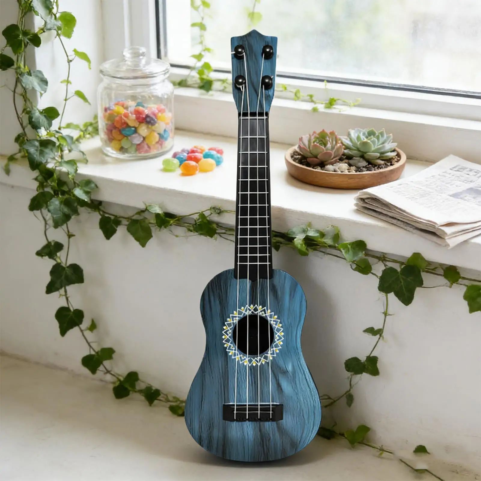 Toy Ukulele 4-string Musical Toy Instruments Children Educational Ukulele For Kindergarten Classroom Party Playroom Travel
