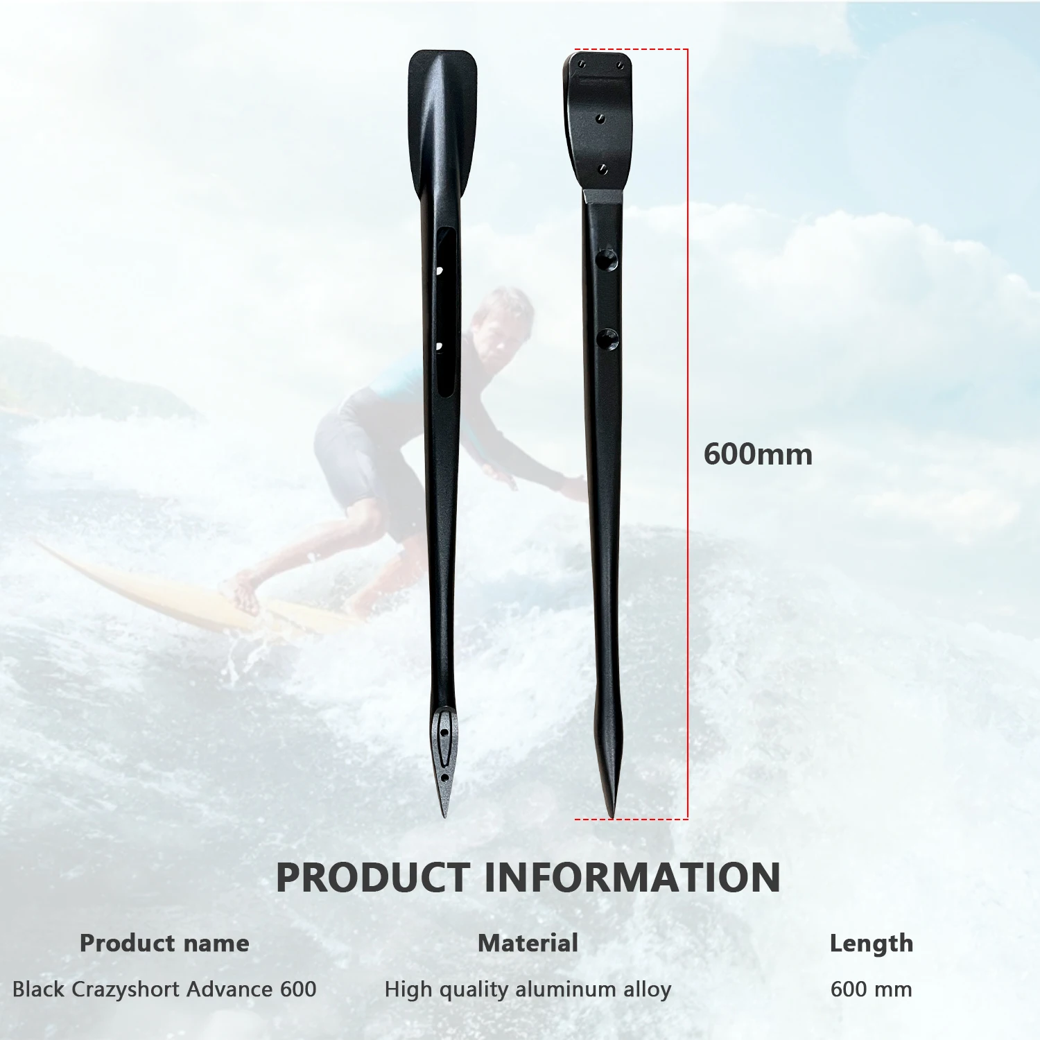 High Quality 60cm Black Aluminum Fuselage Universal Kite Foil Board Accessories For Men Women Kitesurfing Water Sports ToolsSale