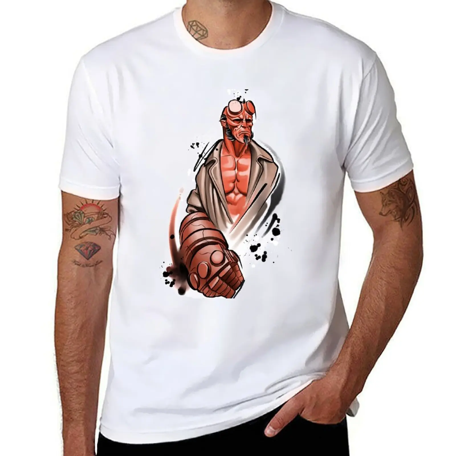 

Hellboy T-Shirt anime tshirt t shirt man cotton T-Shirt