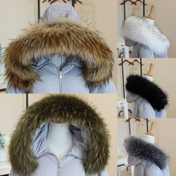 Winter verdicken warmen Kunst pelz kragen mehrfarbigen Kunst pelz Schal Daunen mantel Jacke Kapuze Pelz besatz Dekor Mode Kleidung Accessoires