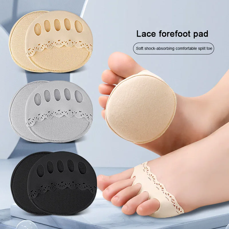 

Lace Five Toes Socks Forefoot Pads for Women High Heels Half Insoles Calluses Corns Pain Relief Anti-Abrasion Feet Shoe Inserts