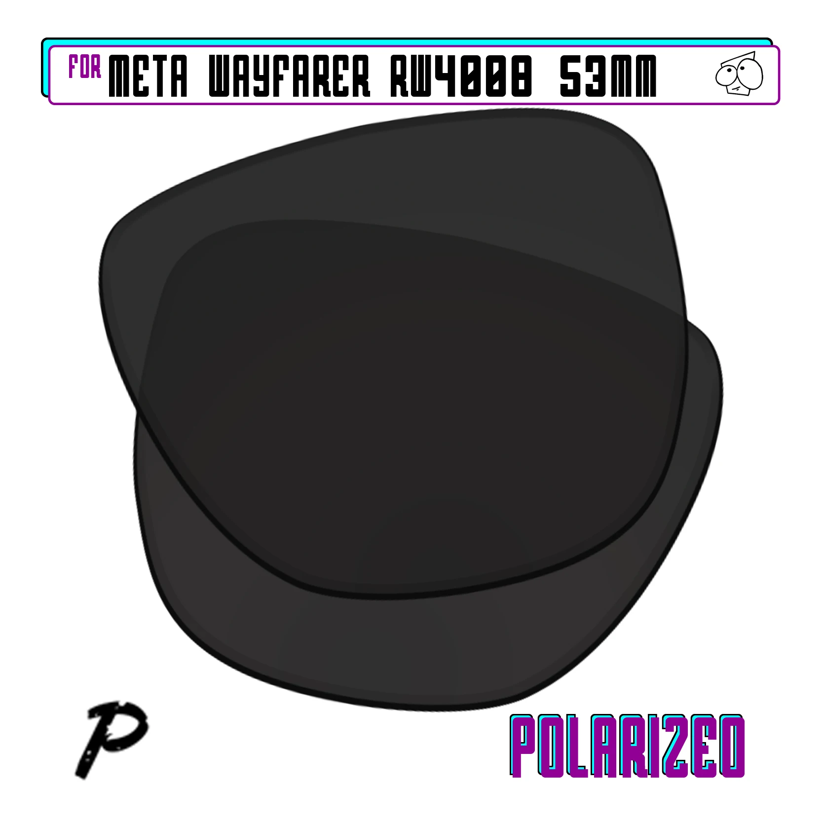 SunglassDoctor Polarized Replacement Lenses Compatible With Ray-Ban Meta Wayfarer RW4008 53mm RW4008-53 Sunglasses