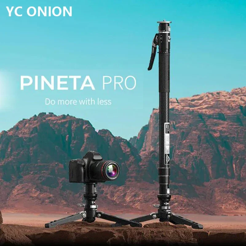 Yc cebola pineta pro fotografia fibra de carbono monopé pedal base leve viagem monopé placa liberação rápida carga máxima 11lb/5kg