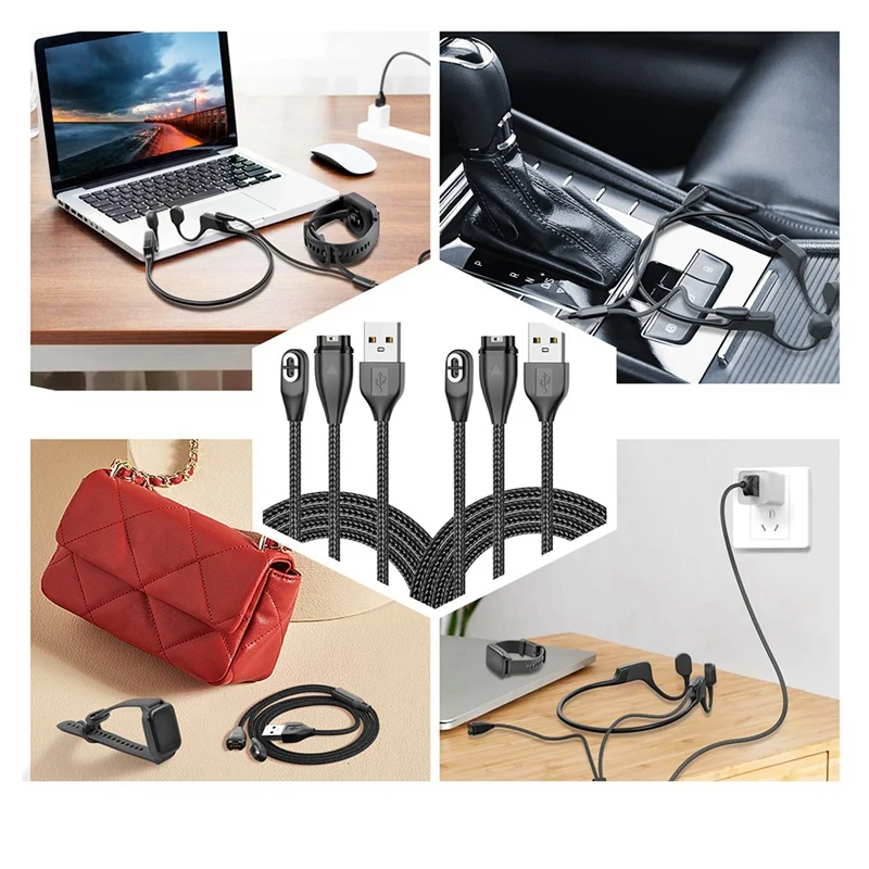 2PCS สายไฟแบบยืดหยุ่นสายชาร์จสําหรับ Garmin/Shoin AS800/S810/S803 หูฟังกีฬานาฬิกา