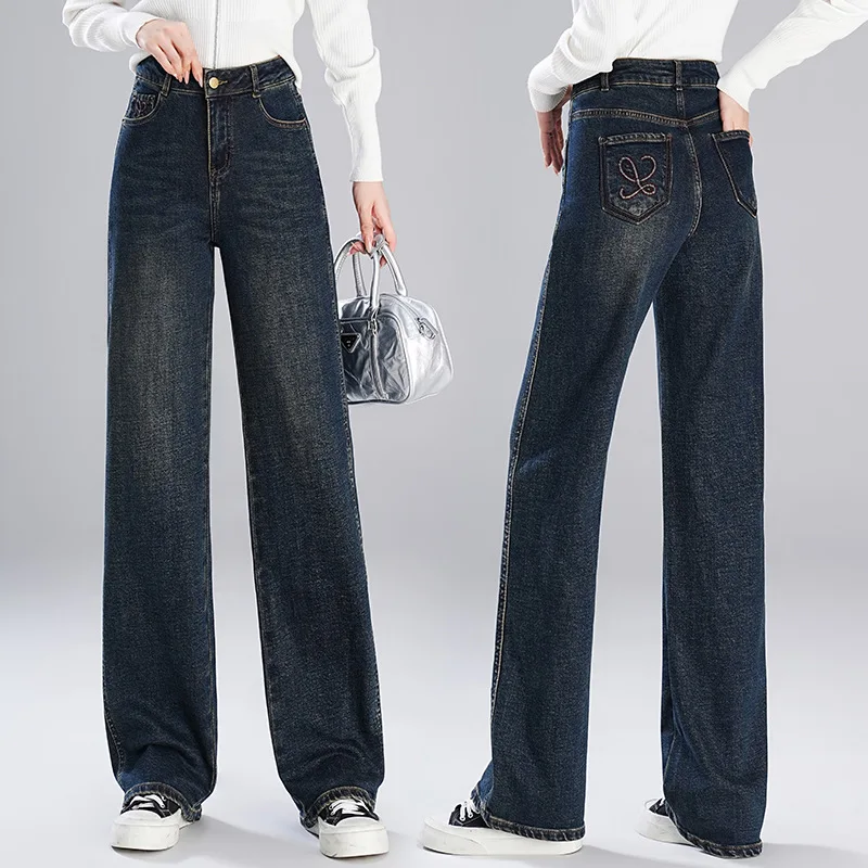 Jeans Style Wide Leg Pants women's Pants Cover Legs Thick