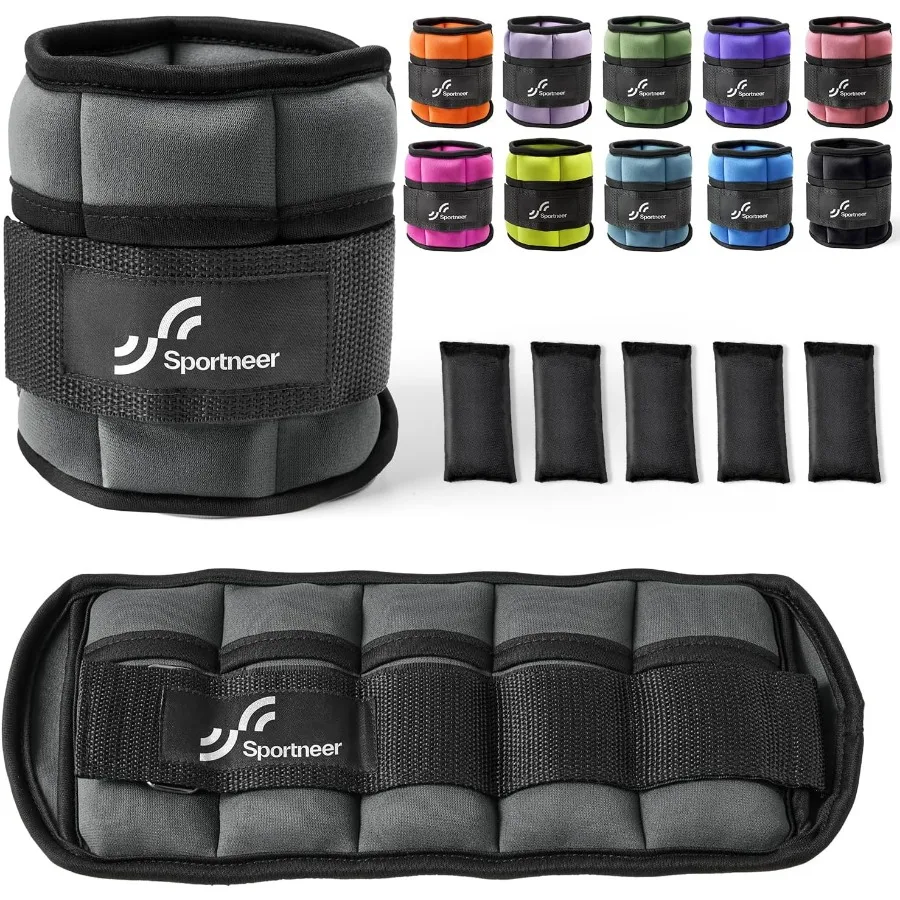 Adjustable Ankle Weights 1 Pair 2 4 6 8 10 Lbs Leg Weight Straps for Women Men, Weighted Ankle Weights Set for Gym,Fitness, Work