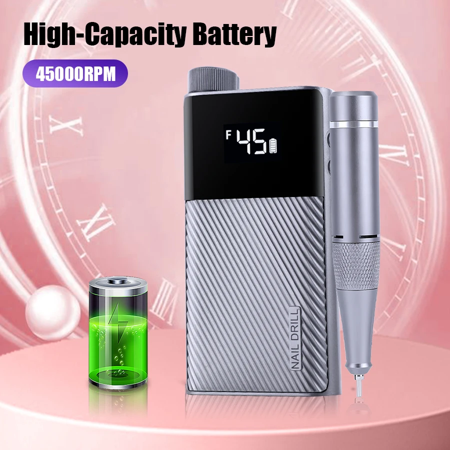 45000Rpm Nail Drill Machine Rechargeable Nail File Nails Accessories Gel Nail Polish Sander Professional Tool Manicure Set for W