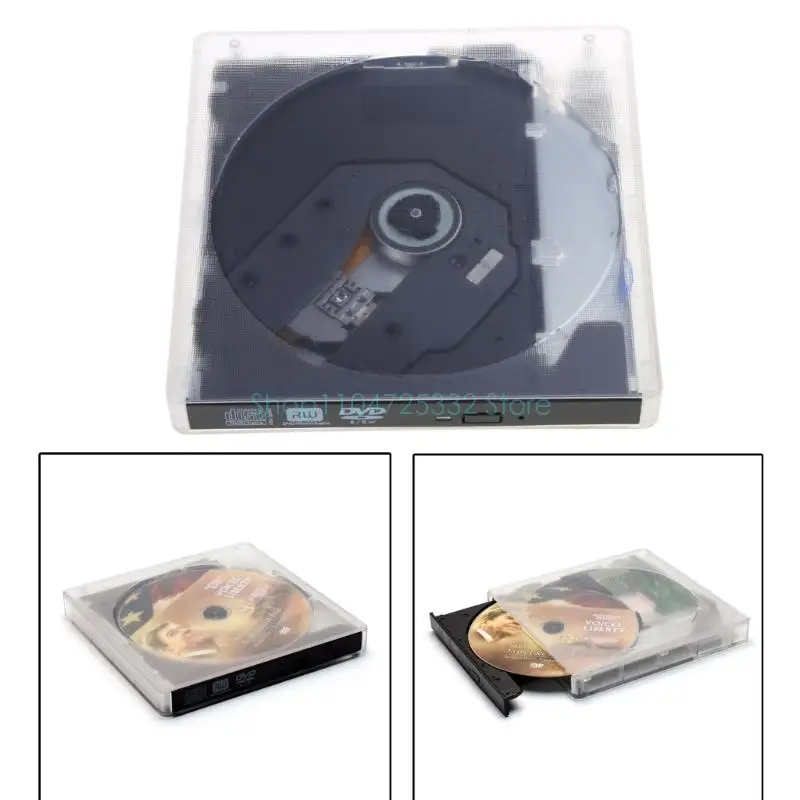 Transparent External ODD HDD DVD Player Optical Drive USB Type C Laptop ROM for Laptop Desktop PC  Laptop Tablet Promotion DVD