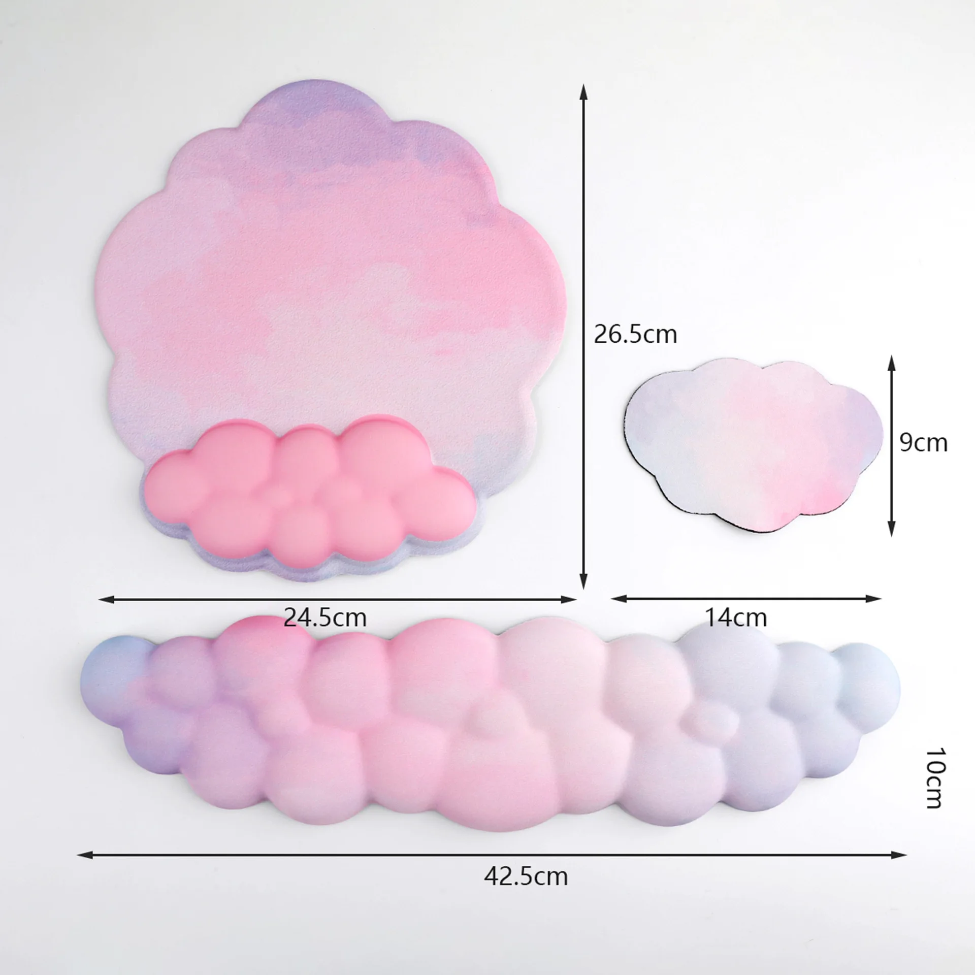 Cloud Keyboard and Mouse Wrist Rest support Ergonomic Memory Foam Non-Slip Base Wrist Support Mouse Pad for Home Office