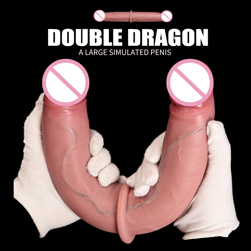 Double Ended Dildo Realistic Double Sided Big Long Thick Dildos with Veins Vaginal Anal Huge Adult Penis Sex Toys for Lesbian