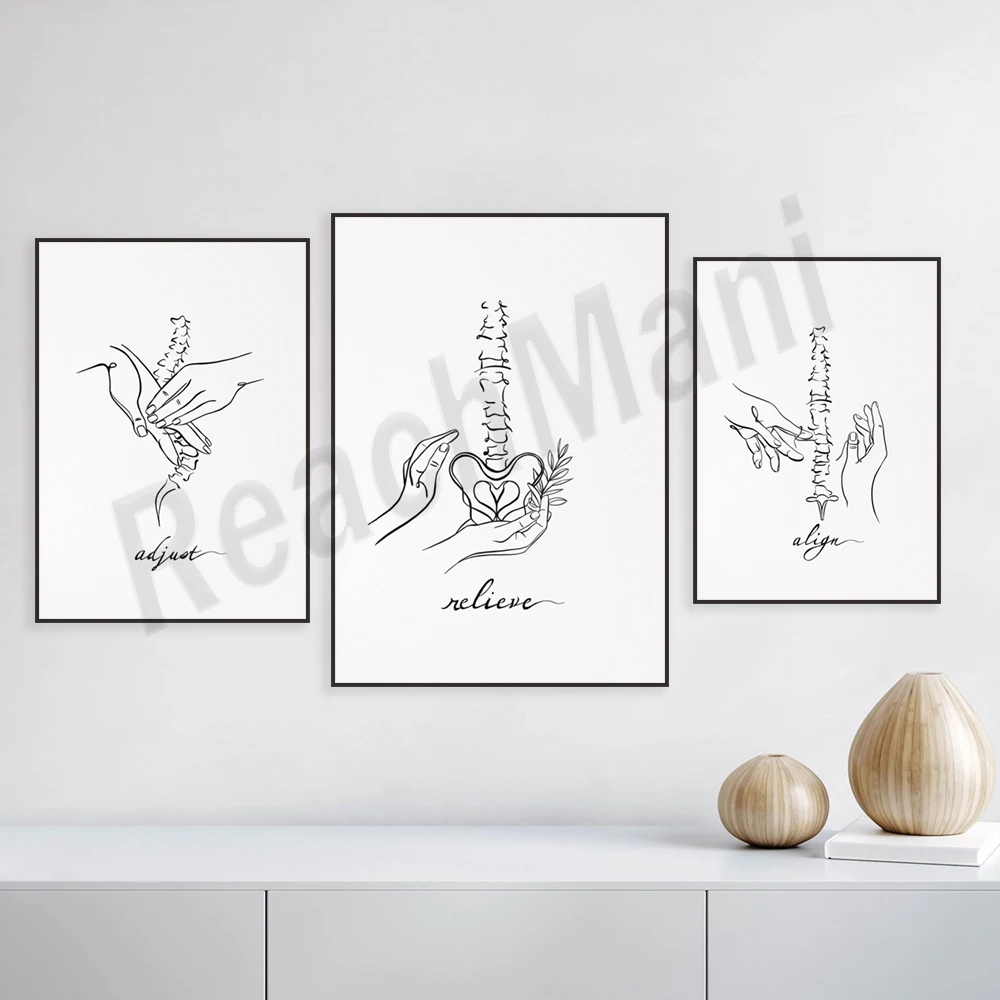 Chiropractor art, anatomy, abstract chiropractic office decor, minimalist line art, chiropractor gift, home decor poster