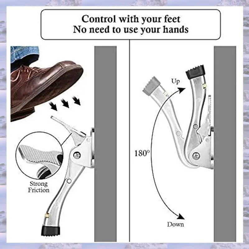 

T85C-Foot Door Stop Automatic Foot Door Door Stop Invisible Adjustable Movable Anti-Collision Brake 4 Inches 3Pieces