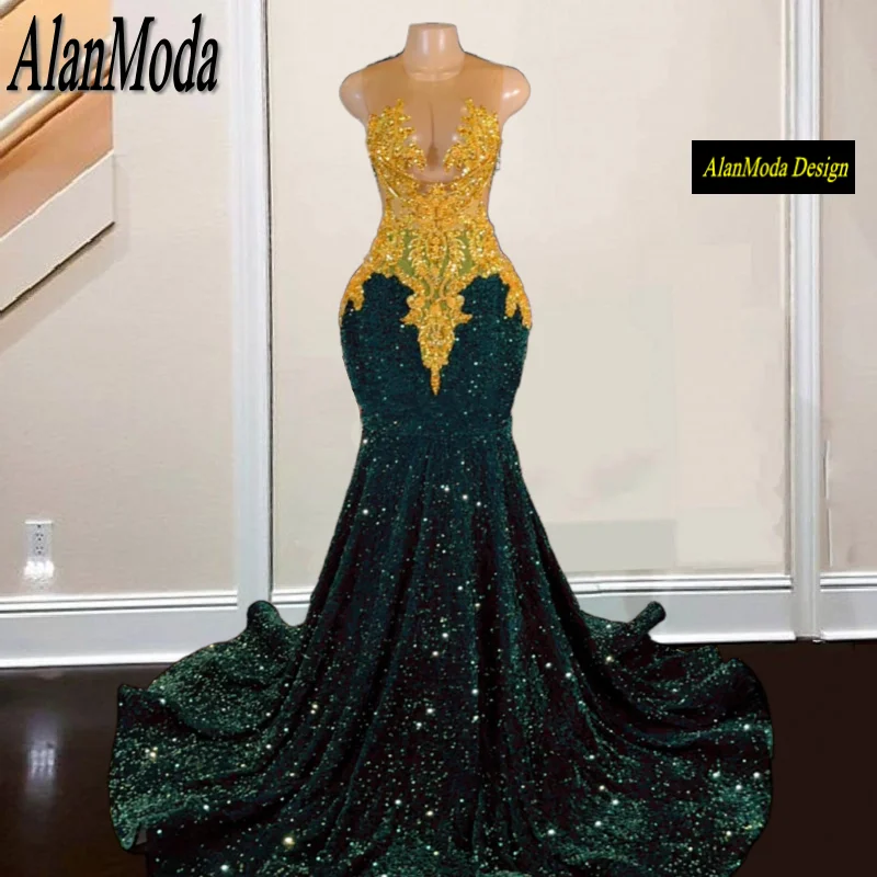 

Элегантные блестящие женские платья для выпускного вечера 2024, вечерние платья с блестками и кристаллами на день рождения, прозрачные платья с вырезом