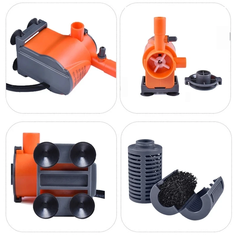 3W  5WMini Internal Aquarium Filter 3 in 1 Submersible Water Circulation Pump Filter Add Oxygen For Fish Turtle Tank