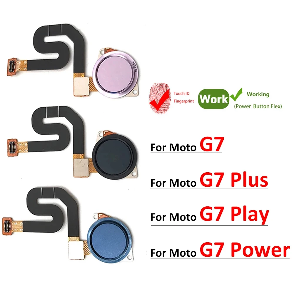 For Motorola Moto G7 Play Power Plus Fingerprint Sensor Home Return Key Menu Button Flex Ribbon Cable